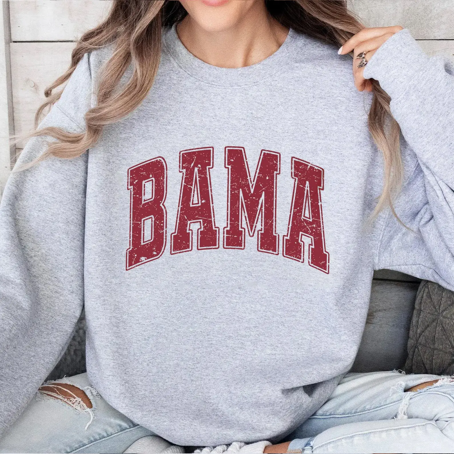 Alabama Bama Fan Roll Tide Sweatshirt, Alabama College Apparel, Bama Game Day Sweatshirt, Vintage Alabama Sweatshirt Bama Football Shirt Bama Crew Neck Cotton Fabric