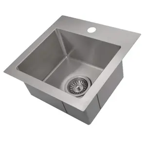 ZLINE Donner 15" Topmount Single Bowl Bar Sink in Stainless Steel (STS-15)