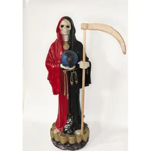 Red & Black Santa Muerte 28"