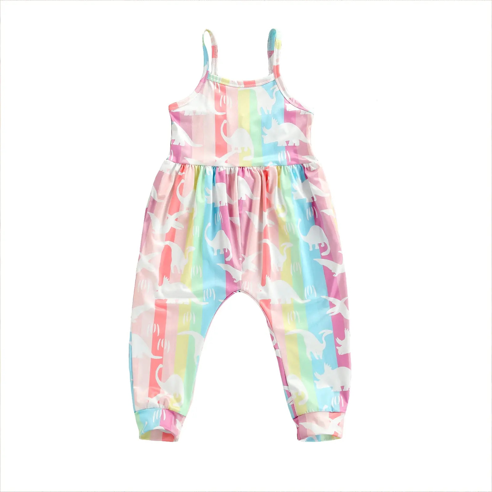 Toddler Girls Kids Jumpsuit  Floral Dinosaur Playsuit Spaghetti Strap Sleeveless Romper Summer Outfits Clothes