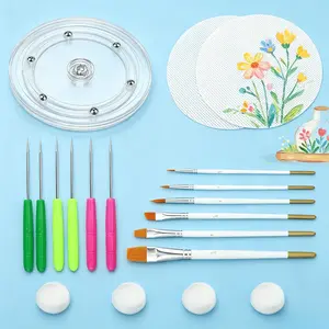 Pink Cookie Decorating Kit – 19Pcs Baking Set with Acrylic Turntable, 6 Scribe Tools, 2 Silicone Mesh Mats, 6 Brushes & 4 Rubber Bumpers – Rotating Cake Stand for Frosting Cookies, Cupcakes – Viral TikTok Kitchen Essential, Cute Gift Idea for Her