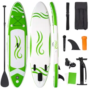 Paddle Board 10’x30’’ Inflatable Stand Up Paddle Board with SUP Board Accessories, Non-Slip Deck, Adjustable Paddle, Pump, Backpack & Leash for All Skill Level