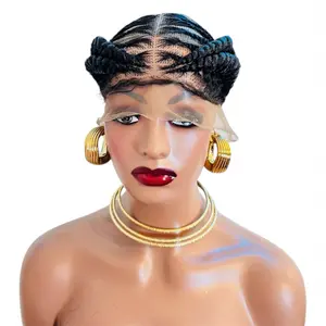 Hand Braided African Jumbo Cornrows Wig Natural Intricate Look Bold Voluminous Appearance Versatile Style for Unique Bold Hairstyles Unisex