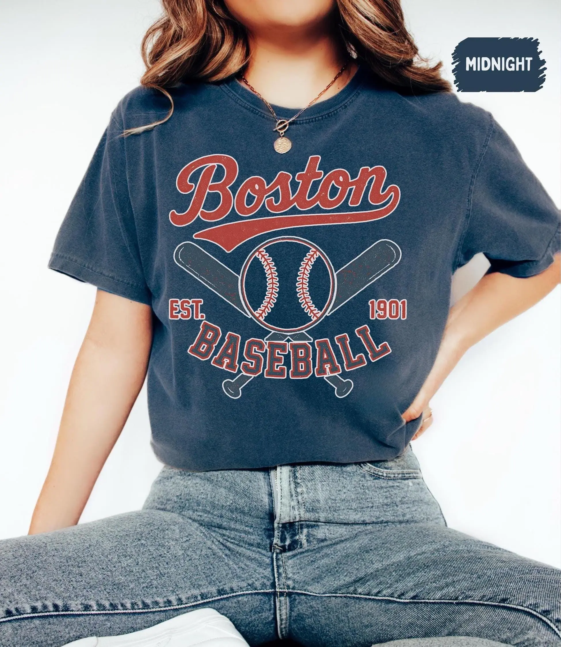 Boston Baseball Comfort Colors T-shirt, Vintage Red Sox Tee, Sports Fan Gift, Baseball Mom Dad Shirt