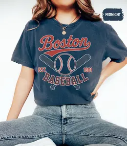 Boston Baseball Comfort Colors T-shirt, Vintage Red Sox Tee, Sports Fan Gift, Baseball Mom Dad Shirt