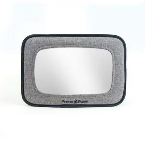 Primo Passi Car Mirror Black Melange - Universal Fit Convex Angle Baby View Mirror for Safe Traveling