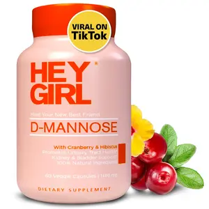 Hey Girl D Mannose Capsules - UTI Supplement with Cranberry, Hibiscus & Dandelion Extracts supplements vitamin women azo pill