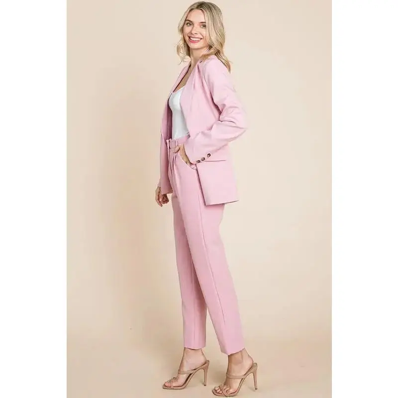 Lia Pink Blazer & Pants Suit