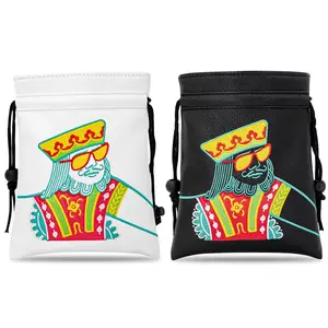 Fashionable Poker Golf Valuables Pouch, Golf Tee Pouch with Drawstring Closure, Portable Ball Pouch, Golf Accessories for Men, Two Colors