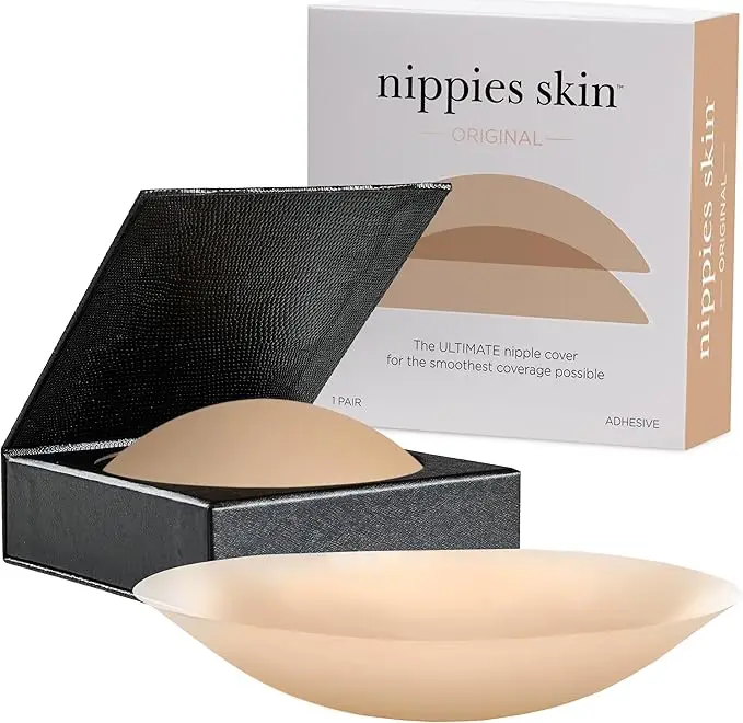 Nippies Skin Adhesive Nip Cover - Sticky Silicone Pasties for Women - Reusable & Seamless - Perfect for Summer Beachwear, Camisoles, & Gym Wear - Comf