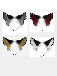 Halloween Party Handmade Animal Ear Headband, Wolf Ears Hair Clip, Vampire Demon Beast Ears, Costume Accessory for Women and Girls