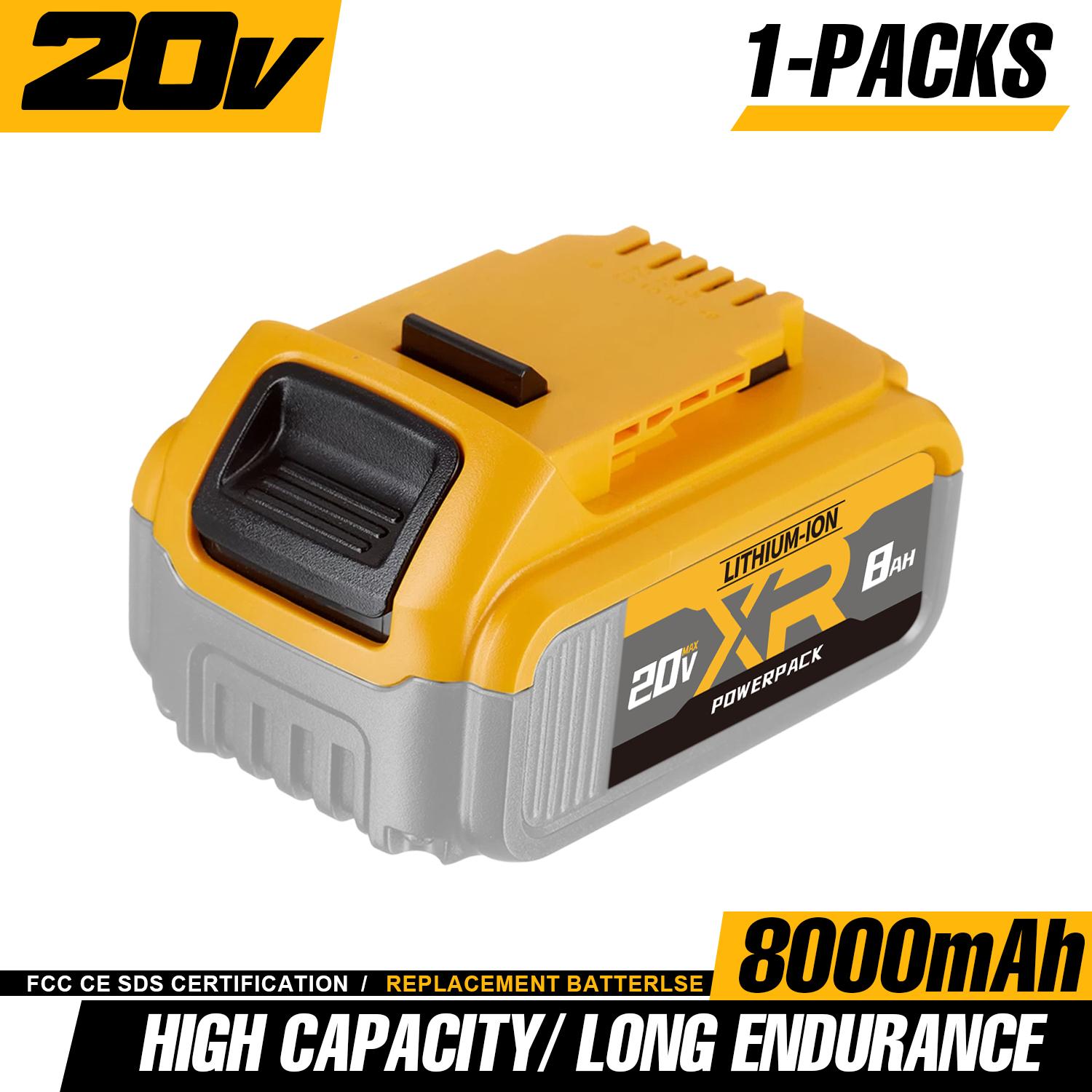 Brand New Upgrade Dewalt Replacement Battery 20V Max 8.0Ah Lithium Compatible with DCB208 DCB200 DCB206 DCB205 DCB204 Cordless Power Tools high-capacity