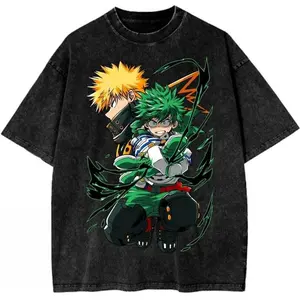 Deku & Bakugo Hero Duo, My Hero Academia Shirt, Anime Shirt, Vintage T-Shirt, Anime Merch, Anime Graphic Tee, Unisex Cotton Crewneck T-Shirt Menswear Womenswear Underwear Streetwear Top