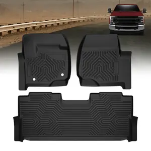 TPE Floor Mats Liner, Floor Mats for Trucks, Fit for 17-26 Ford F-250 F-350 F-450 Super Duty Crew Cab Car Interior Accessory