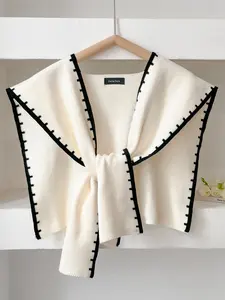 Elegant Women's Knitted Shawl Scarf, Soft Comfortable Neck Warmer, Casual Fashion Accessory for All Seasons, Perfect Daily Wear, Knit Detailing, Textured