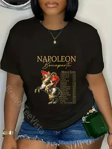100% Cotton Napoleon Bonaparte World Tour Funny Military History Lover T-Shirt