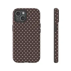 Brown Polka Dot Phone Case |         Tough Cases, Stylish Phone Cover, Cute Gift, Trendy Accessories, Polka Dot Design