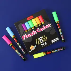 Jimiao Liquid Chalk Marker, Erasable Water-Based Fluorescent Pen, Ideal for LED Board Art, Acrylic and Blackboard Decorations