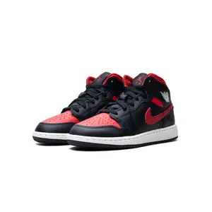 Jordan 1 Mid GS "Black Summit White Varsity Red" DQ8423 067
