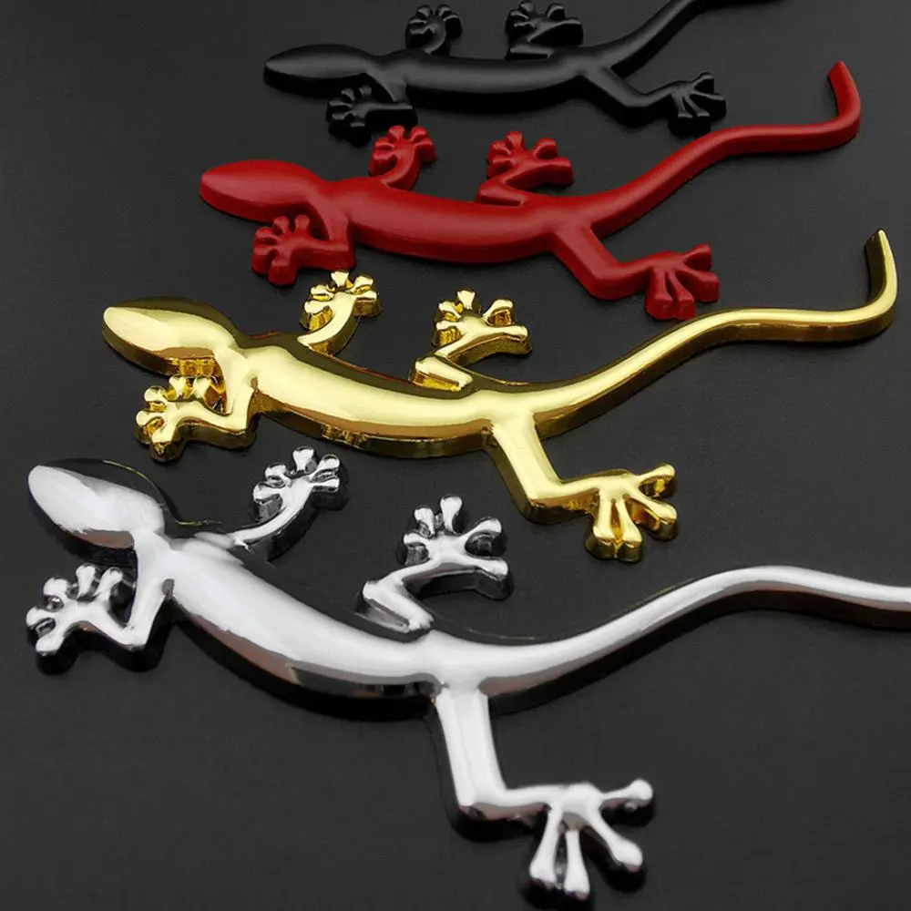 3D Metal Gecko Badge Logo Stickers For AUDIs A1 A3 S3 8P 8V A4 B7 B8 A5 A6 C6 C7 Q2 Q3 Q5 RS Sline Quattros Sportback Car Styling