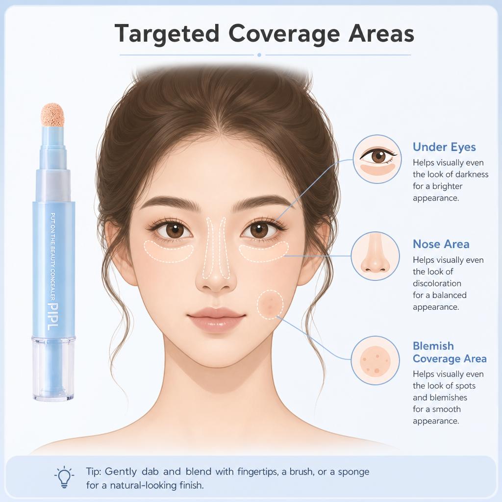 Concealer Moisturizing Stick - cover acne, shape nose, nourish skin, lasting for 24 hours, Korean powder foundation make-up, create flawless skin color.