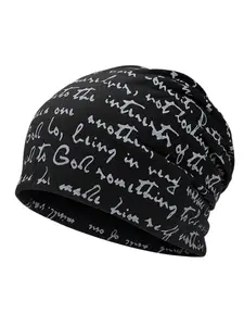 Unisex Thin Windproof Letter Beanie Hat, Fashionable Versatile Pile Cap, Comfortable Warm Sleep Hat for Fall & Winter Daily Use