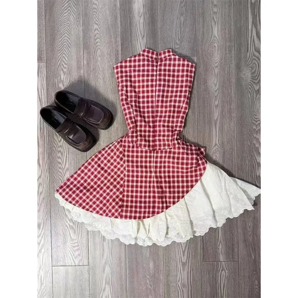 Woman Sweet Sleeveless Y2k Mini Dress Patchwork Japanese Style Red Plaid Dress Party Korean Fashion Slim Dress Summer Chic - TikTok Shop Woman Sweet Sleeveless Y2k Mini Dress Patchwork Japanese Style Red Plaid Dress Party Korean Fashion Slim Dress Summer Chic - TikTok Shop