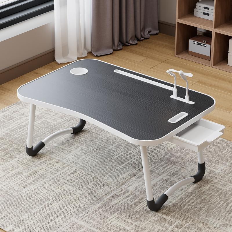 Portable Laptop Bed Table With Cup Holder Multifunctional Tray Holder Tablet Card Slot Stable Foldable Durable For Eating Reading Writing On Bed Sofa Or Floor