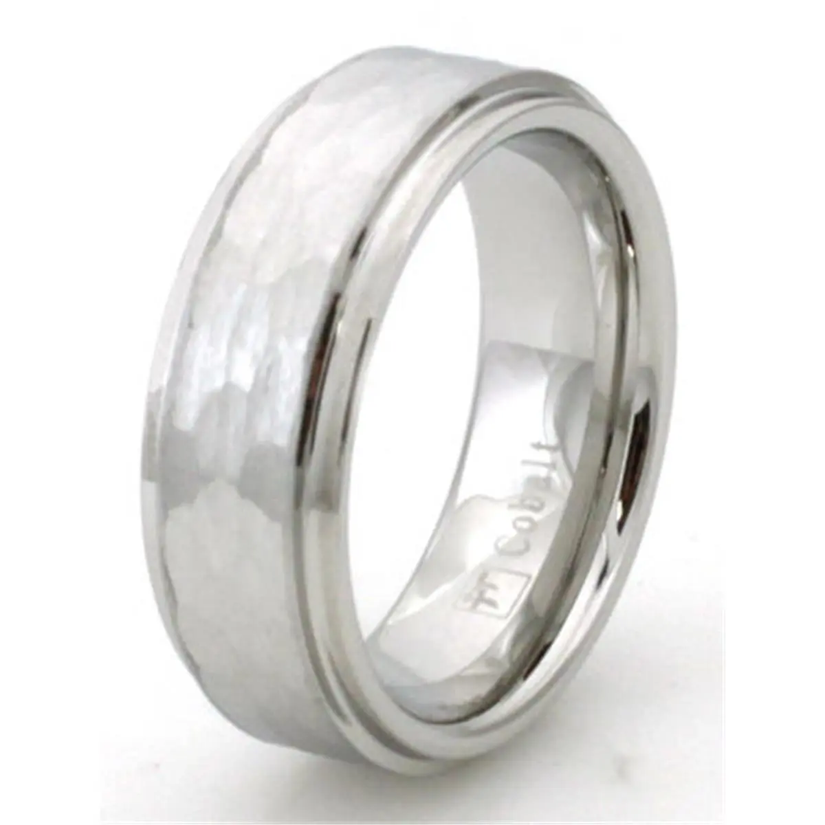 EWC R60007-090 Hammered Cobalt Chrome Ring, Hammered Rings - Size 9