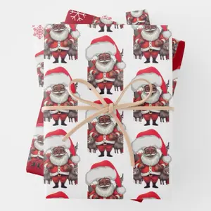 Black Santa Wrapping Paper