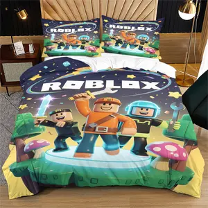 ROBLOX design duvet cover set, Bedroom Bedding Set,suitable for bedroom decoration for gaming enthusiasts,including 1 duvet cover and 1 or 2 pillowcases (excluding quilt and pillow inserts)