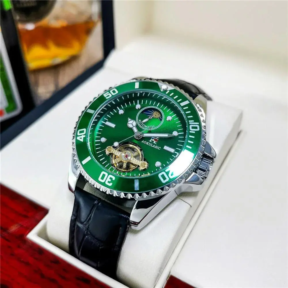 Business Men's Mechanical Watch - Automatic Winding Skeleton Design