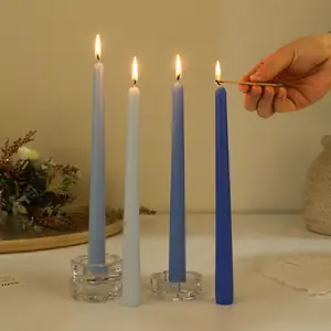 4 Pack 25cm Gradient Morandi Color Cone Candles, Decorative, Smokeless Eco-Friendly, Home Decor, Romantic Wedding Setup, Birthday Party Candlelight Dinner