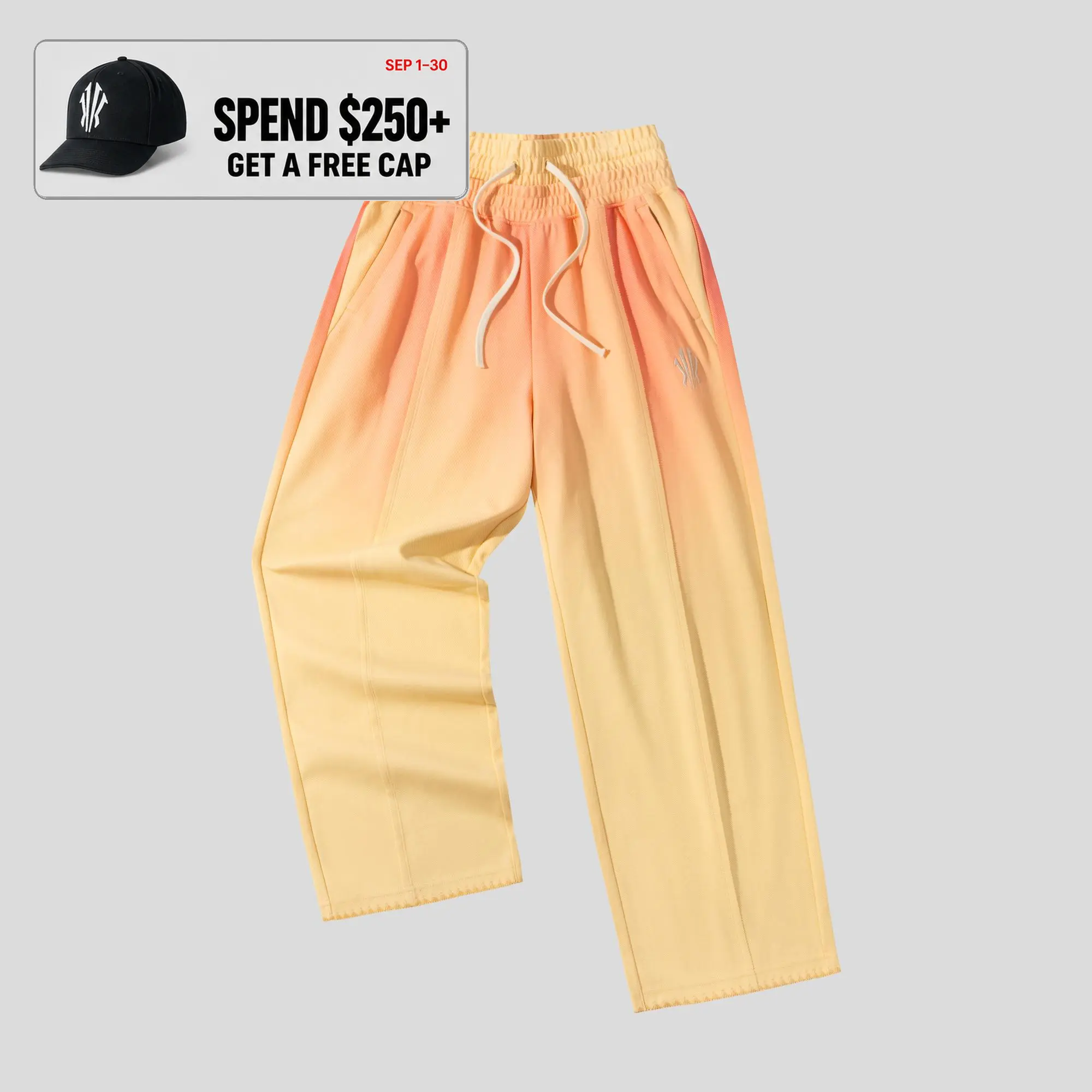 ANTA Hélà Sisters's Day Knit Track Pants Yellow Orange Colorblock Wide-Leg Drawstring Waist Pockets Athleisure School Outfit Basketball Training Casual Activewear Kyrie Irving BTS
