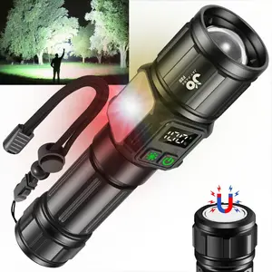 Flashlights High Lumens, Rechargeable Flashlight 1000,000 Lumens with Magnetic, Bright Flash Light 9 Modes with 5000 mAh Battery, Tactical Flashlight for Camping, Hiking, Dog Walking