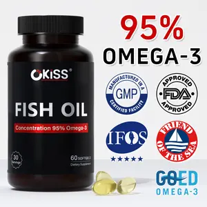 Okiss Fish Oil Supplement 95% Concentrated Omega-3 w/Ultra High EPA & DHA, Burpless Mini Softgels | Supports Heart, Brain, Skin, Eye & Joint Health | IFOS 5-Star Certified