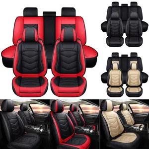 PU Leather Car Seat Covers, Seat Covers Front&Rear Full Set, Car Seat Protectors 5 Seats, Automotive Seat Covers Fit for Most Cars SUVs