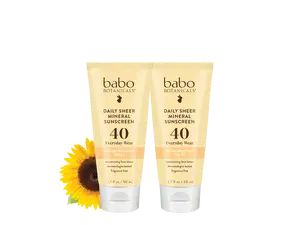 Babo Botanicals Daily Sheer Mineral Sunscreen SPF 40 – Everyday Wear – Broad Spectrum SPF 40 – Moisturizing Face Lotion – Dermatologist Tested – Fragrance Free – 1.7 fl oz (50 ml)