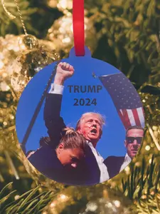 Trump 2024 Christmas Ornaments - Solid Alder Wood
