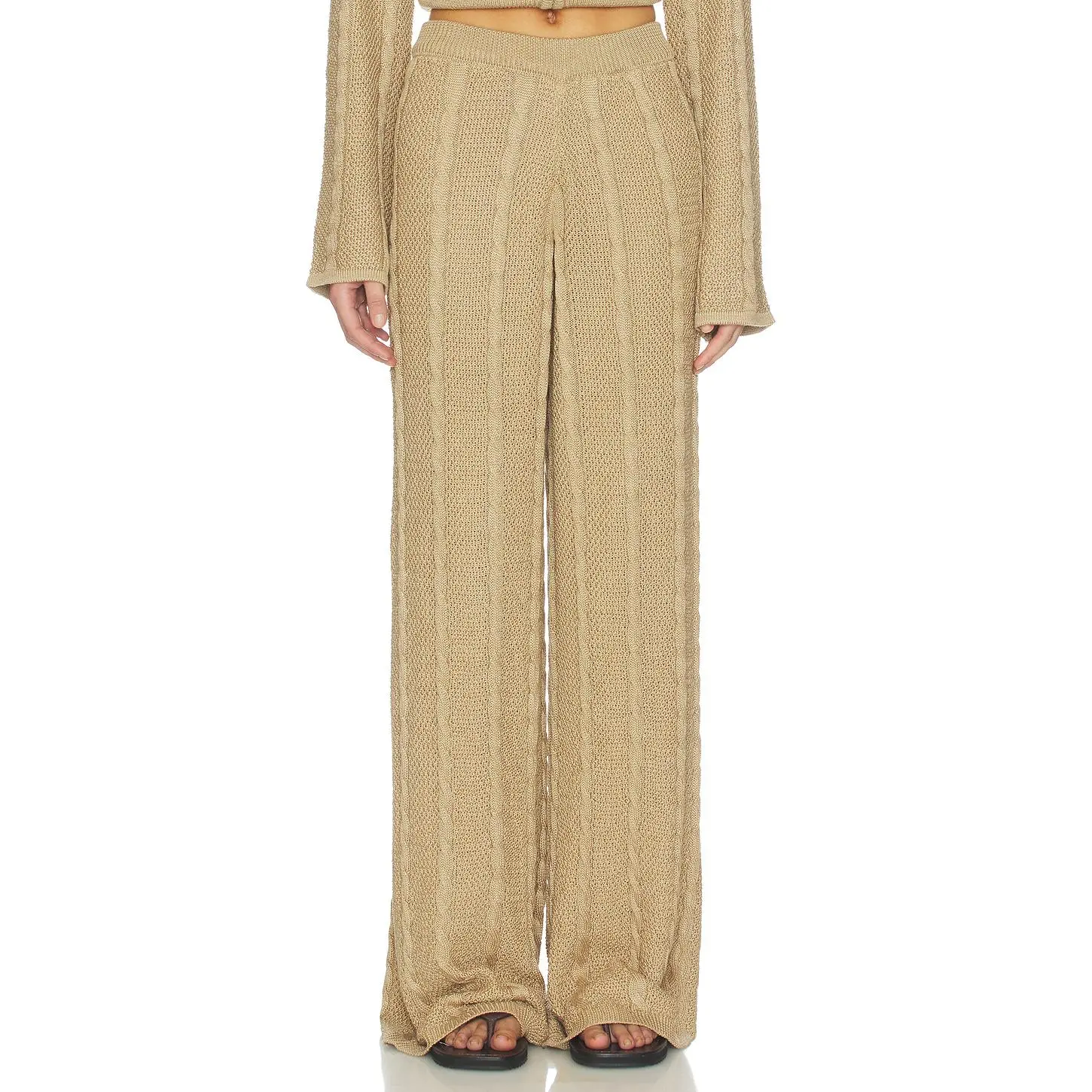 SNDYS Cici Cable Knit Pant in Latte