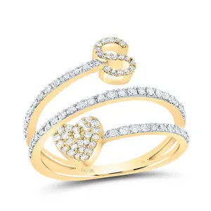 3/8Ctw-Nat Dia Nk Gift Initial "S" Heart Ladies Ring (2.69 grams)