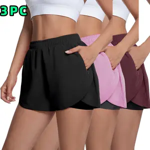 3PCS Women’s  Summer Shorts – Fashionable, Versatile, Outdoor Casual Sports Shorts for Everyday Wear, Basic Minimalist Design Style
