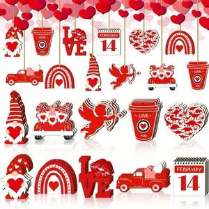 Valentine's Day Wooden Decoration Set, Heart Truck Dwarf Design, Holiday Home Decor Crafts, Party Decoration, Perfect for Weddings, Anniversaries, Bridal Showers