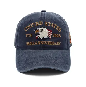 250 Anniversary USA Hat 250 Year American Anniversary Hat Embroidery Eagle Patriotic Adjustable Baseball Cap for Men Women