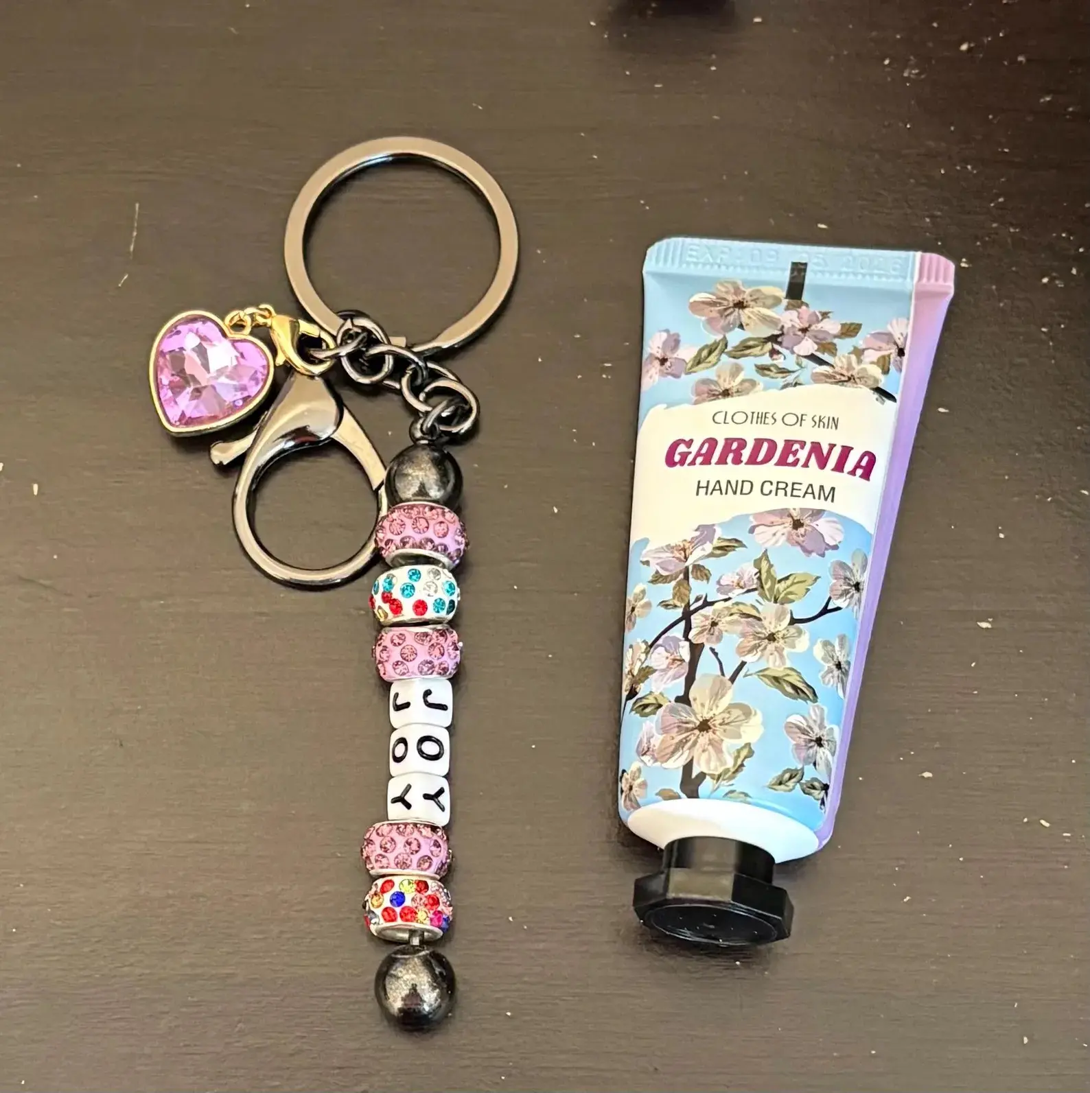 Word Charm Keychain + Lotion Gift Set | Inspirational Gift | Cute Self Care Gift