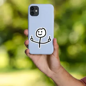 Funny Attitude Sticker – Smiley with Double Middle Fingers