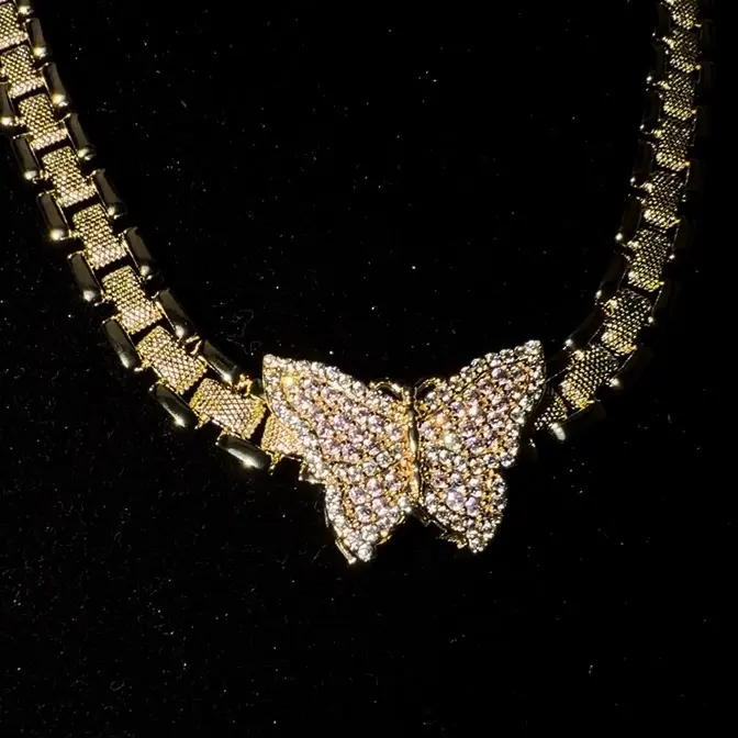 Rx GLD plated chain W/ butterfly OR Heart pendant