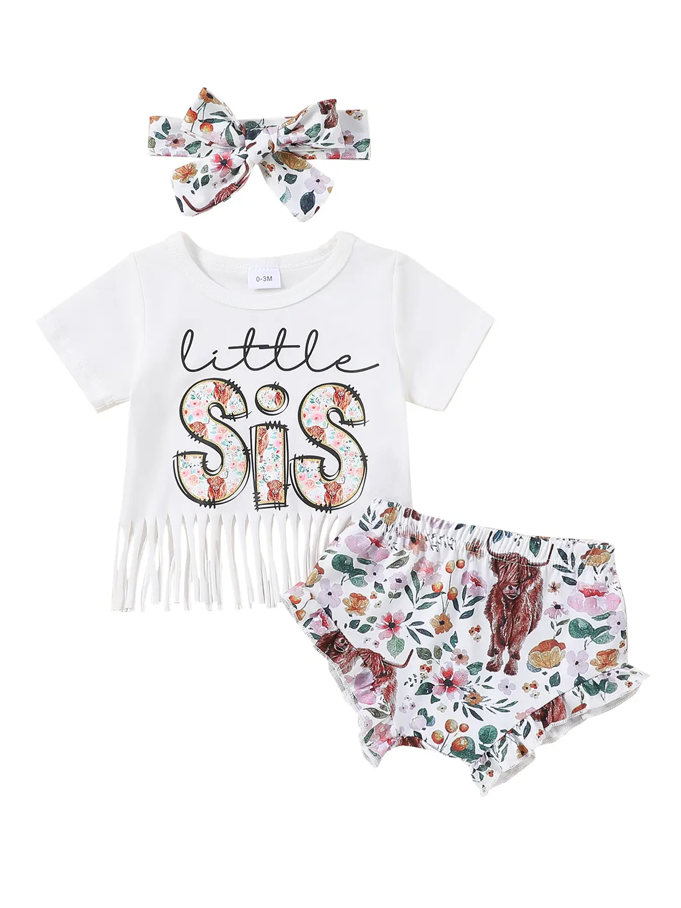 Girls Summer Clothing Set Short Sleeved SIS Letter T-shirt and Shorts and Headband #springtok