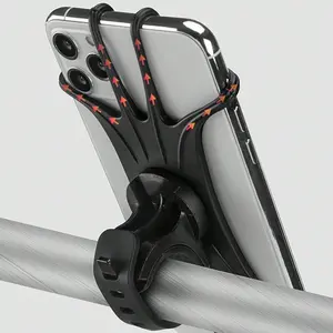 3pcs Baby Stroller Phone Holder, Stretchable Silicone Phone Stand with 360° Rotation, Fits Phones Up to 6.1in for Strollers & Bicycles, Durable