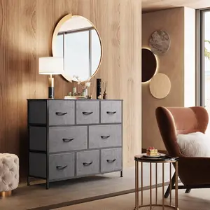 WLIVE 8 Drawer Normal Dresser for Bedroom, Fabric Dresser with Large Storage Drawer Unit for Entryway, Chest of Drawers for Living Room